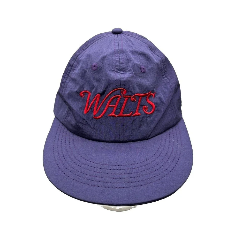 Puka Walts Hat Purple Nylon Unstructured Camper Cap Adjustable Buckle Strap